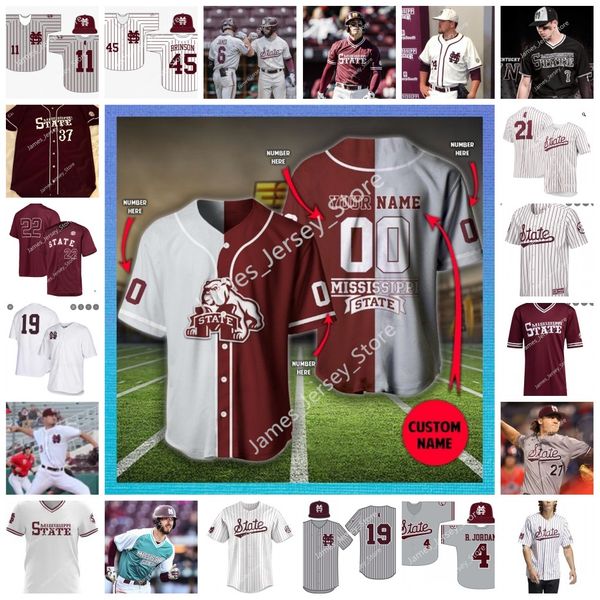 

ncaa stitched mississippi state bulldogs baseball jersey 16 cole cheatham 17 stone simmons 18 jack walker 47 drew talley 48 brooks auger 45, Black