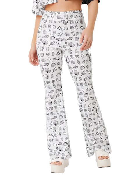 

cartoon high waist flare leg pants o81q#, Black;white
