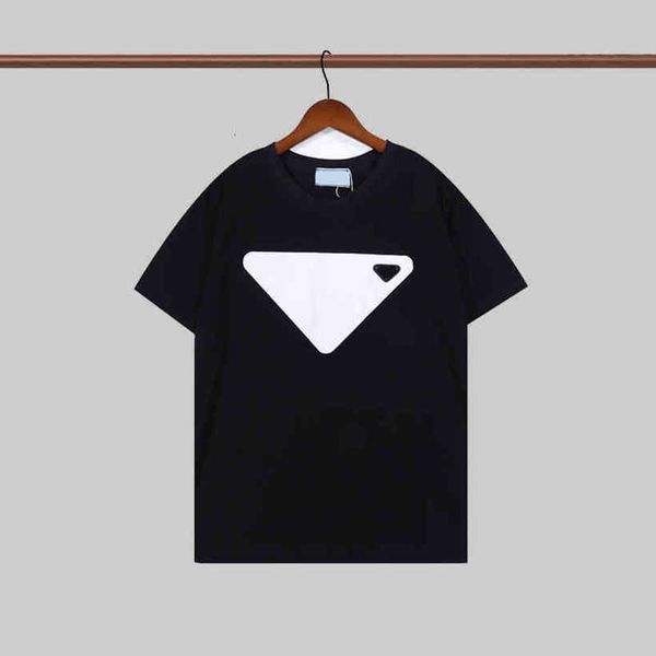 

designers t mens shirts triangle label letters brand p man womens t-shirt paris fashion tees street short sleeve luxury tshirts v9lj, White;black