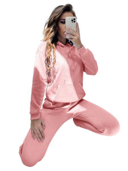 

drawstring drop shoulder thermal lined hoodie & sweatpants f7bm#, White