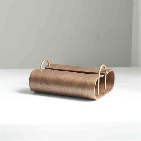 Portaoggetti in legno Porta fazzoletti Nordic Creative Tovagliolo per auto Salviette per neonati Custodia Retro Rolling Tray Servilletero Scatole per fazzoletti BY50TB 210326