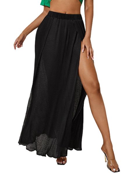 

sxy wrap hem s.plit t.high s.kirt h5qb#, Black