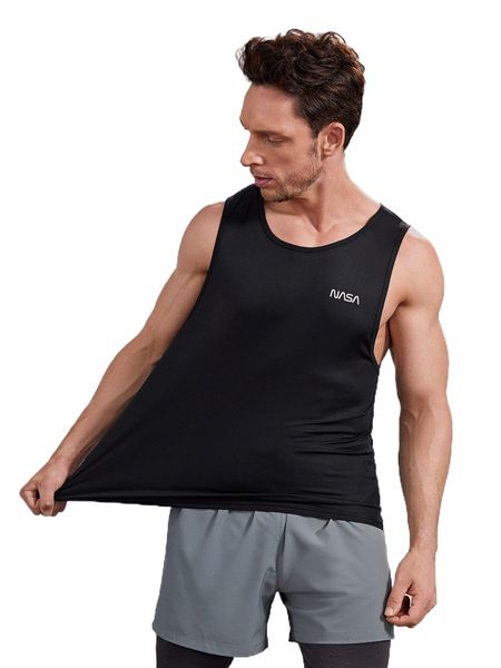 

men letter graphic sports tank n7tf#, White;black