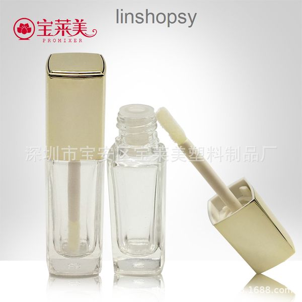 

factory outlet lipstick tube broken hair stick glass electroplated lip gloss 5.5ml square lip glaze transparent sub bottled makeup packaging
