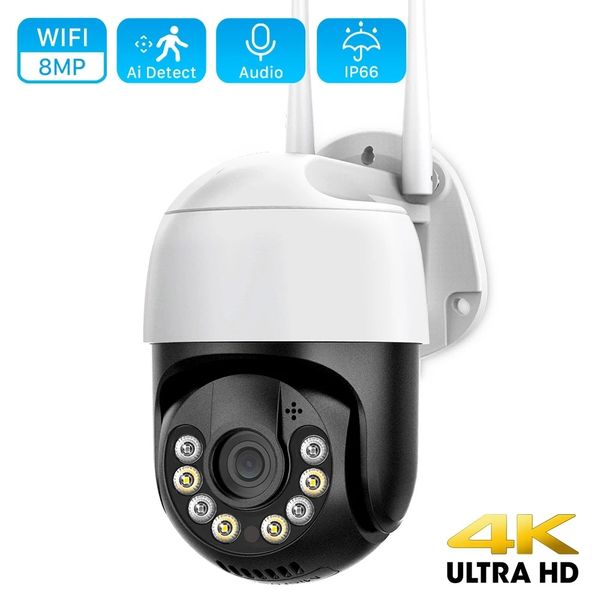 8MP 4K Wifi IP Kamera Outdoor H.265 5MP Ai Menschliche Erkennung Audio Video PTZ Überwachung Kamera 1080P 2MP Auto Tracking