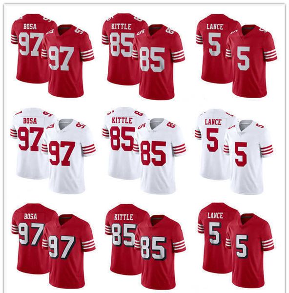 

football jerseys men women youth san francisco''49ers''25 richard sherman 99 javon kinlaw 5 trey lance 85 george kittle, Black;red