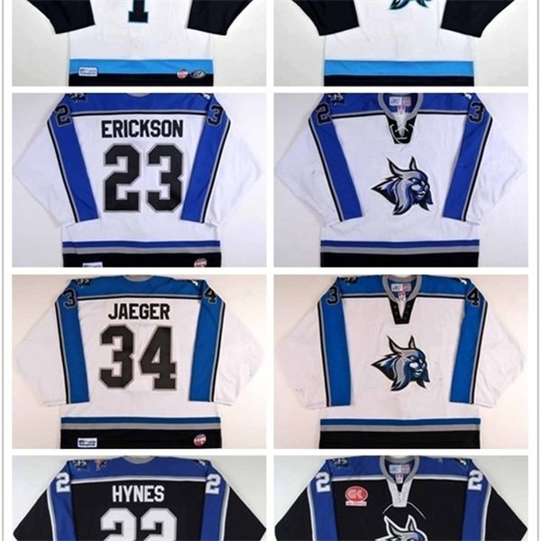 

c26 nik1 2017 customize echl augusta lynx 1 peter hamerlik 23 mike erickson 34 brett jaeger mens womens kids embroidery hockey jerseys goali, Black