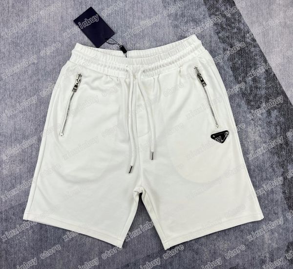 

men's shorts mens designer pants metal triangle label spring summer men webbing pant casual letter trousers white black xinxinbuy s-xl