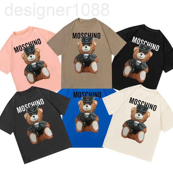 

men's t-shirts designer summer 2022 new letter pattern korean loose fur bear print men's and women's short sleeved t-shirt mj, White;black