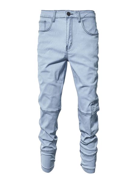 

men flap pocket titching light washed jeans b3vz#, Blue