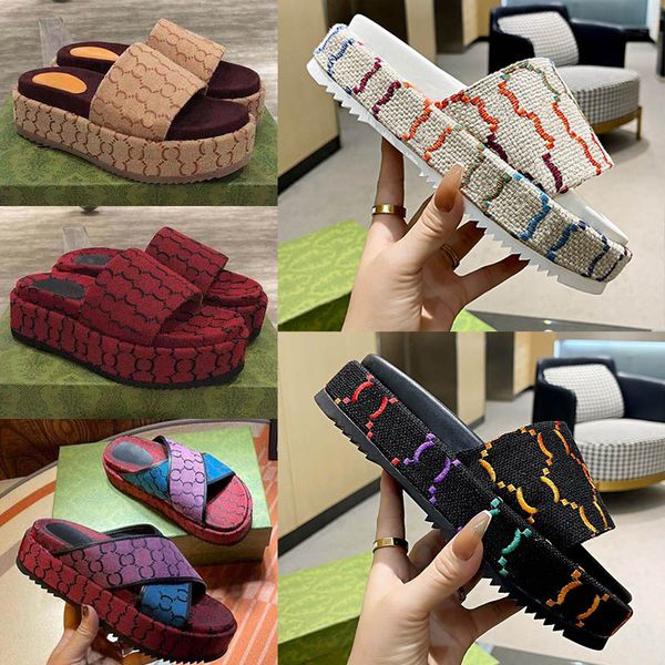 

2022 designer womens g sandals mens slippers flip flops luxury flat thick bottom embroidery printed jelly rubber leather women dress shoes h, Black