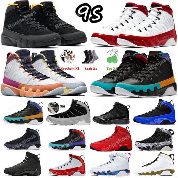 

2022 new particle grey 9 9s mens basketball shoes sneakers change the world university gold gym chile red racer blue anthracite sports train, Black