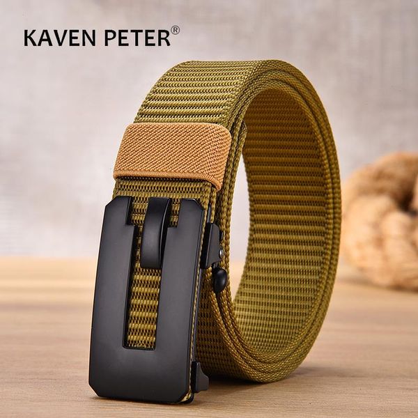 

mens military genuine tactical belt automatic buckle nylon army canvas male belts outdoor sports accessories, Black;brown