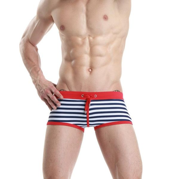 

men's swimwear sportswear breathable swimsuit low waist stripe sports men beach swimming suit trunks swim