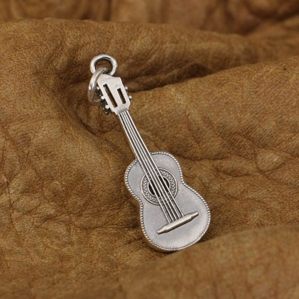 

linsion cute guitar model pendant 925 sterling silver lovely charms musical ta335