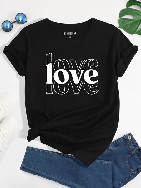 

letter graphic t-shirt q01a#, White