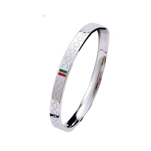 

designer design men and women bangle stainless steel couple bracelets fashion jewelry valentine's day gifts, Black