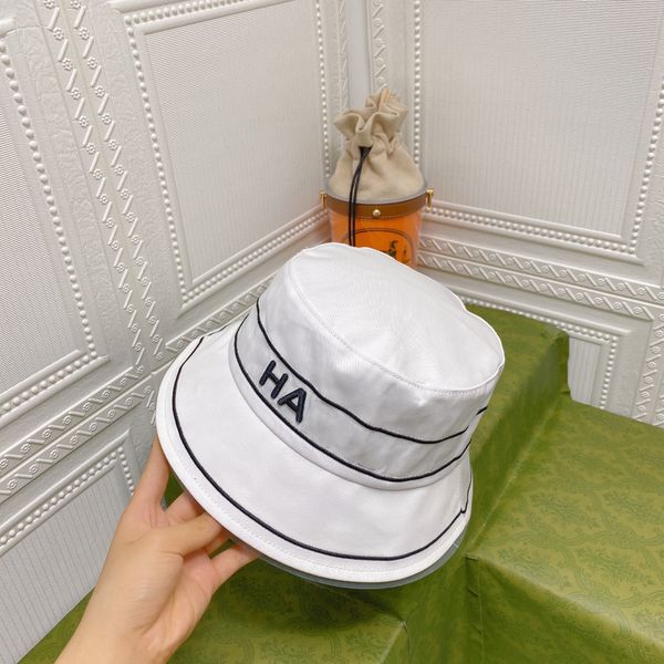 

classic brand bucket hats men women designer sun hat with letter embroidery sunbonnet beach casquette black white khaki ball caps, Blue;gray