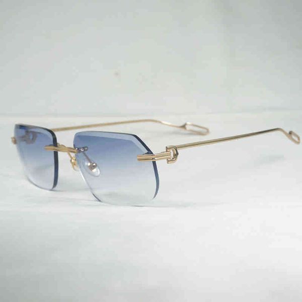 

vintage rimless diamond cutting sunglasses men oculos shade accessories metal frame clear glasses for reading gafas women, White;black
