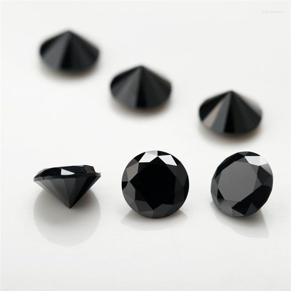 Andere 100 teile/los 0,8mm-3,5mm Runde Lose CZ Stein Schwarz Farbe Zirkonia Synthetische Edelsteine Für Schmuck DIY PerlenAndere AndereAndere Edwi22