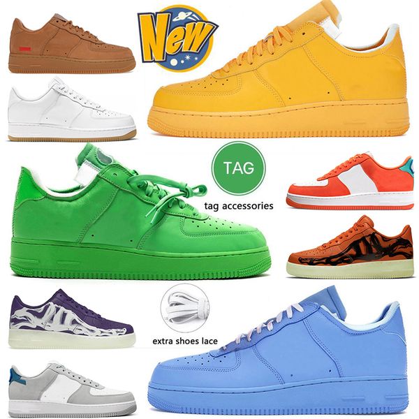 

1 one low men women f1 running shoes sneaker paisley black white gum lucky charms skeleton medium blue pure platinum habanero red trainers s