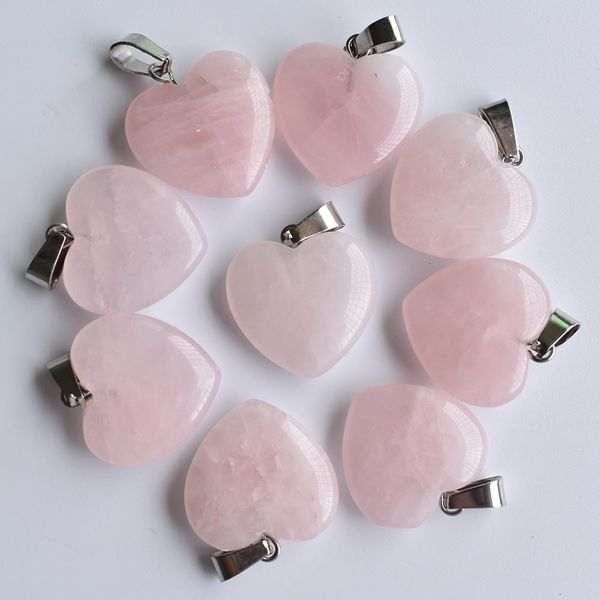 

elling natural pink crystal heart charm rose quartz irregular stone pendants healing reiki teardrop pendants for jewelry making, Bronze;silver