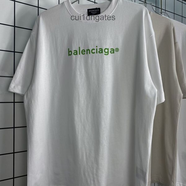 

2022 designer bal t shirt 2022 early spring and summer latest environmental watermark printing short sleeve unisex, White;black