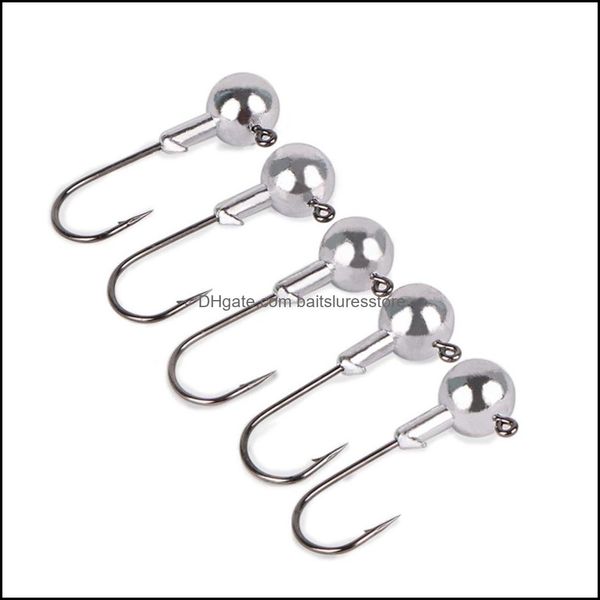 

baits lures fishing sports outdoors 50psc/lot 1.5g/2g/3.5g/5g/7g lead head hook jigs bait hooks for soft lure tackle drop delivery 2021 el