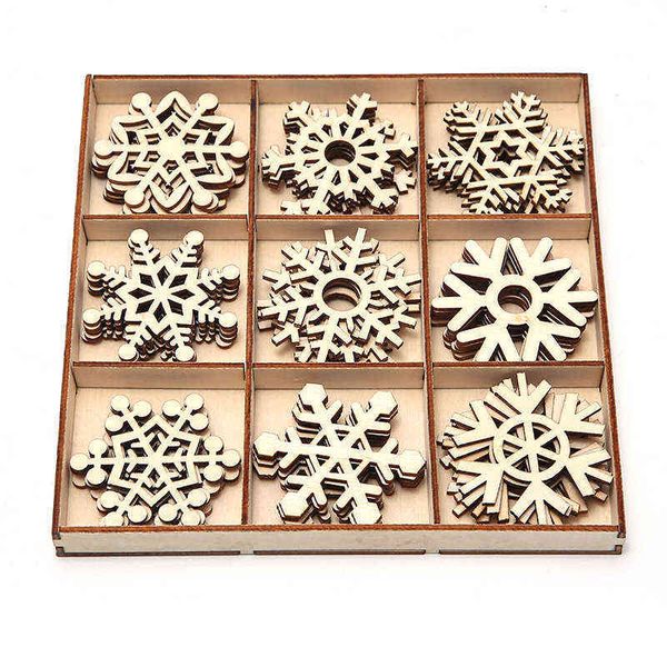 

factory outlet wooden crafts creative christmas pendant indoor decorations household wooden hollow snowflake