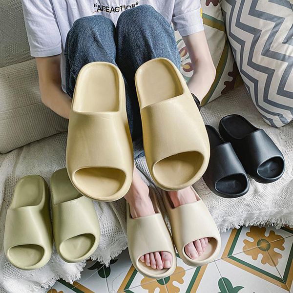 

fashion summer slipper cream white earth desert sand foam runner slides mens womens slippers sandals wholesale 5lg9, Black