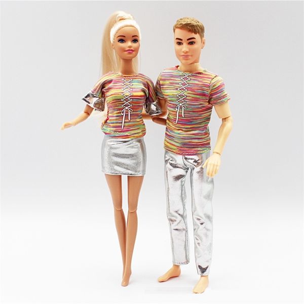 30 cm Coppia bambola fidanzata fidanzato Ken 1/6 con carnagione di grano corpo vestito genitori cosplay giocattoli regali 220505