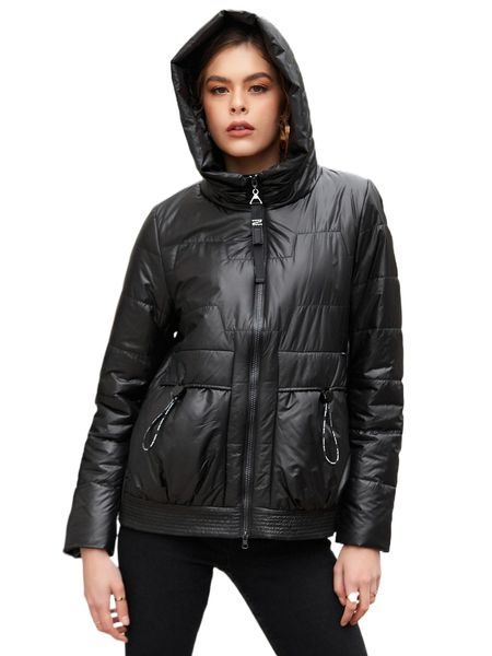 

hailuozi zip up hooded winter coat f6qv#, Black