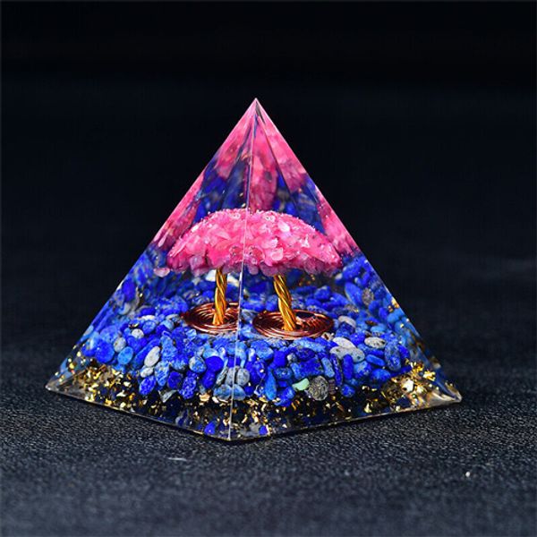 Piramide Lapis Orgone Fiore di Ciliegio Albero della Vita Quarzo Rosa Meditazione Reiki