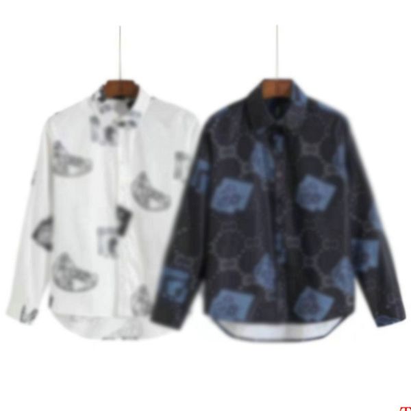 

2022 men's shirts letter print breathable tie dye gradient harajuku long sleeve lapel shirt vacation button loose retro fashion men cas, White;black