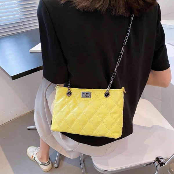 

new large capacity lattice chain style shoulder women's portable msenger bag 2022 brand luxury fashion design ladies handbags