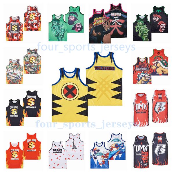 NCAA Movie Basketball Maglie Akuma Street Fighter Bowser The King Koopa Cash Money Records Cheech And Chong Broccoli City Megaman So Far Gone Wolverine Dmx Flesh