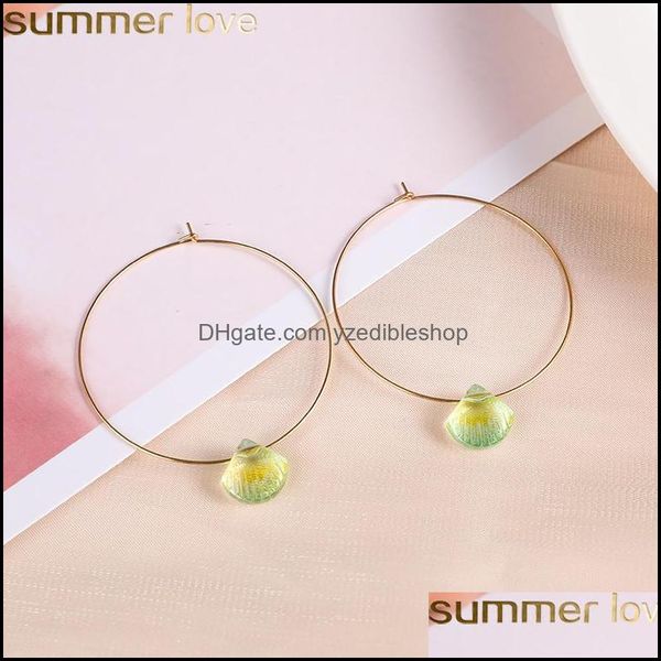 Hoop Hie Ohrringe Schmuck Neue Trendy Leichte Glas Kristall Perle Baumeln Ohrring Für Frauen Design Sommer Liebe Drop Lieferung 2021 BEF7X