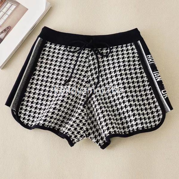 

women's pants & capris high version d family small qianniao jacquard cashmere knitted shorts women's early spring high waist lace, Black;white