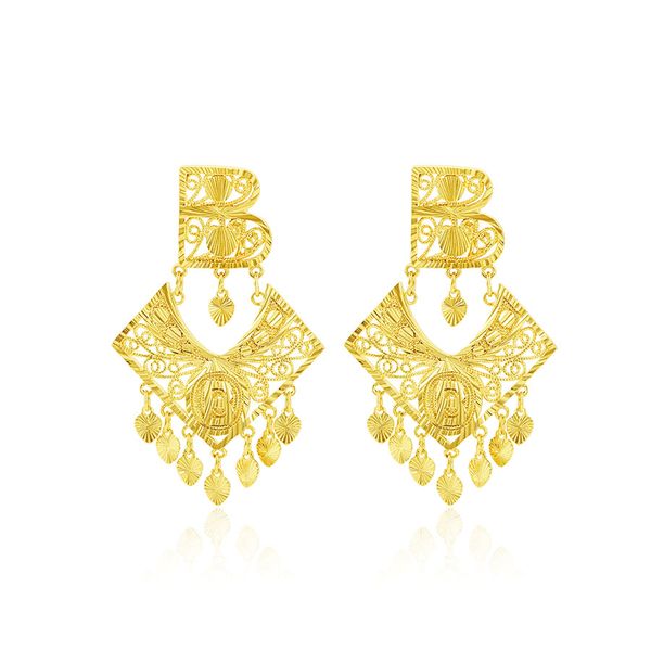 

927e exotic style drop dangle earrings for women bohemia fashion jewelry 24k pure gold plated new design, Silver