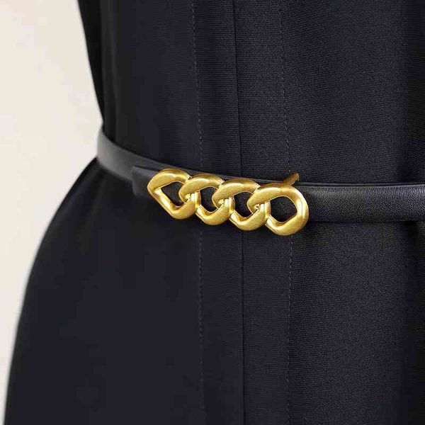 

black dress simple thin suit accessoriesluxury brand ladies fashion trend belt 2022 new, Black;brown