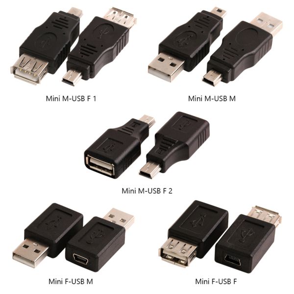 Mini-USB-auf-USB2.0-Stecker-Buchse-Stromanschluss-Ladeadapter