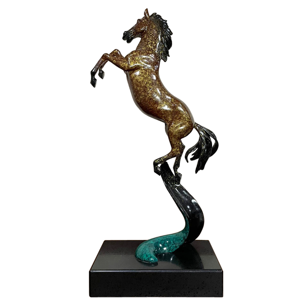 

bronze jumping horse statue animal sculpture figurine art classy office decor birthday gifts, Silver