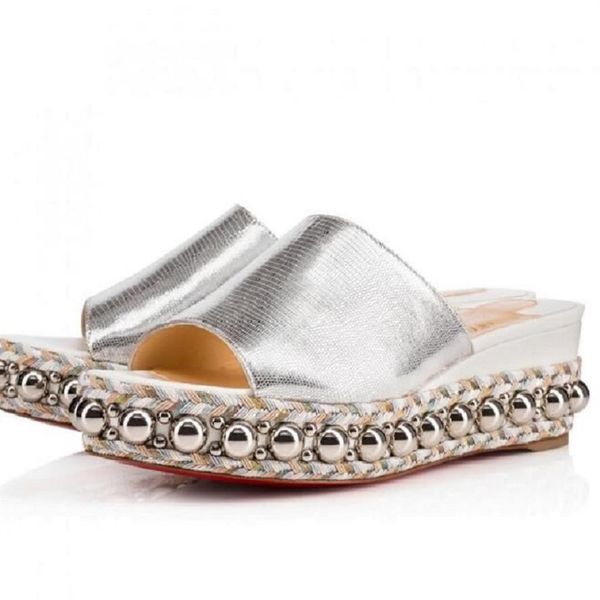 

perfect quality summer women red sandals wedge bottom janibasse studs women's high heels ladies slip on comfort gladiato293l, Black