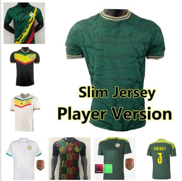 

2021 africa cup 2022 2022 world cup senegal soccer jerseys 1 stars national team mane mendy sarr gueye koulibaly home away 21 22 23 football, Black;yellow