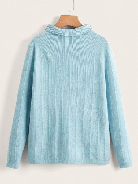 

mock neck ribbed knit sweater 81tb#, White;black