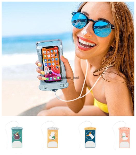 

waterproof phone cartoon print pouch drift diving swimming bag underwater dry bag case cover for phone water sports pool