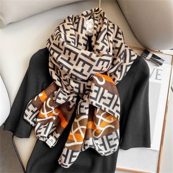 

62% off 2022 autumn and winter new scarves autumn simple cotton linen scarf women's warm bib large shawl, Blue;gray