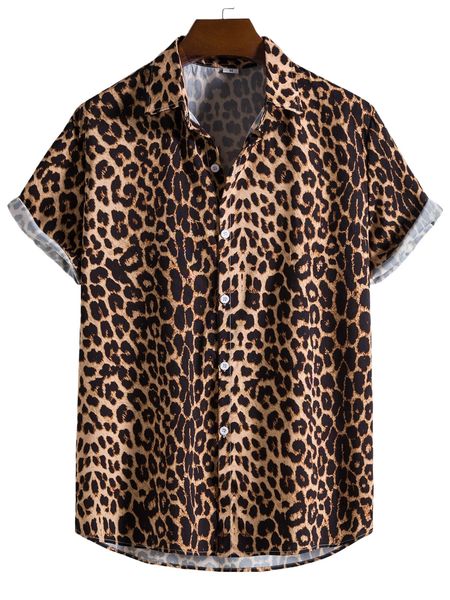 

men random leopard print shirt y3wb#, White;black