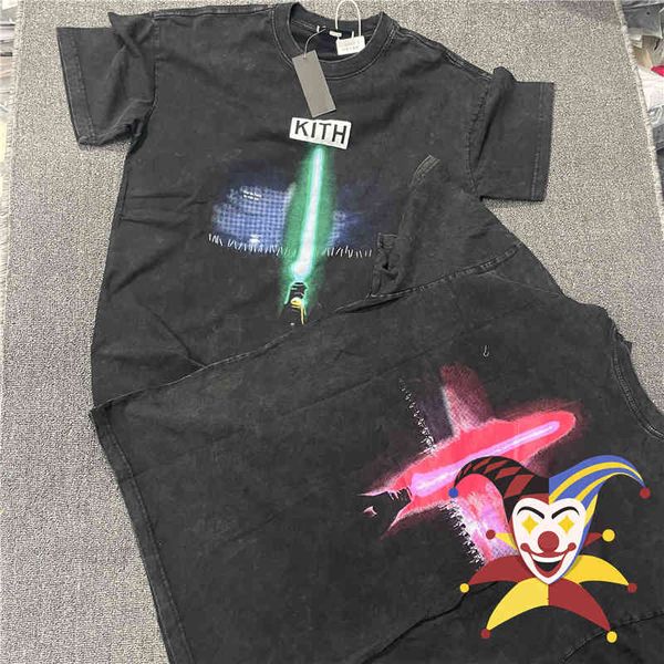 

t shirt kith nice washed kith t-shirt men women vintage heavy fabric t tee, White;black