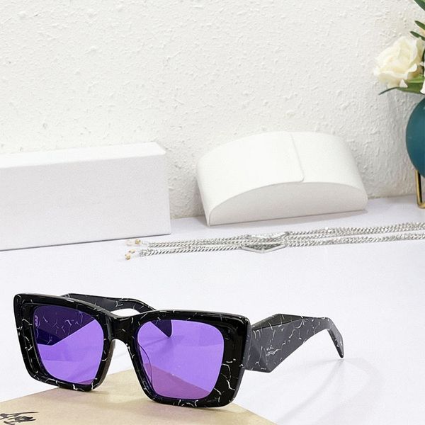 

sunglasses mens 08ys cat eye plate frame diamond cut temples popular simple style outdoor uv400 protective ladies glasses with metal chain, White;black